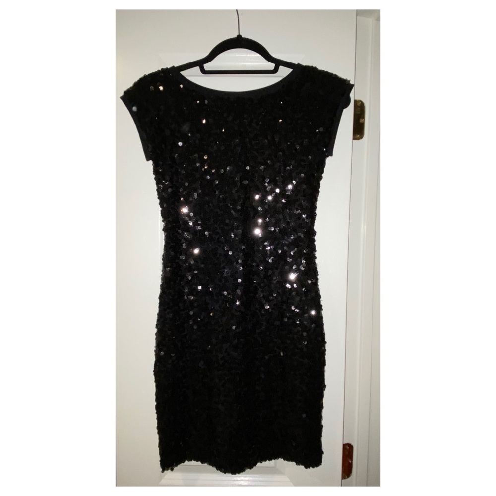 ModaListas Boutique Open Back Black Sequin Dress